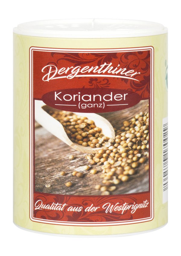 Dergenthiner Koriander- Koriandersamen aus deutschem Anbau 35 Gramm Streudose